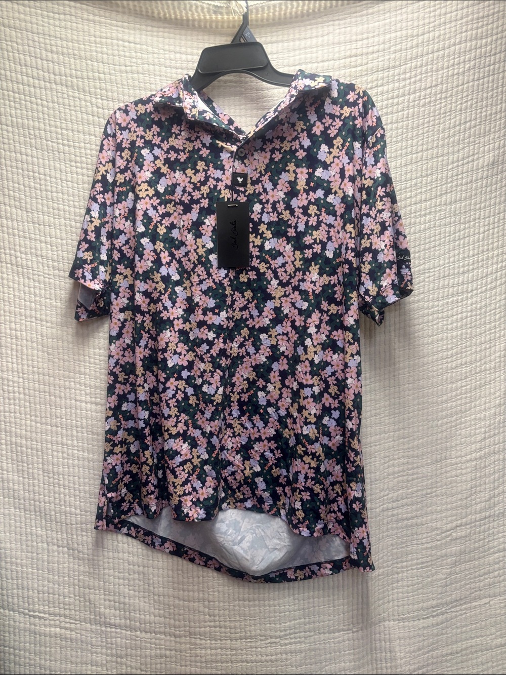 Bad Birdie Navy Floral Button-Down Short Sleeve Shirt